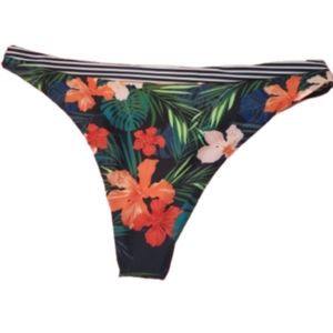 NWOT Floral/Striped Bikini Bottom